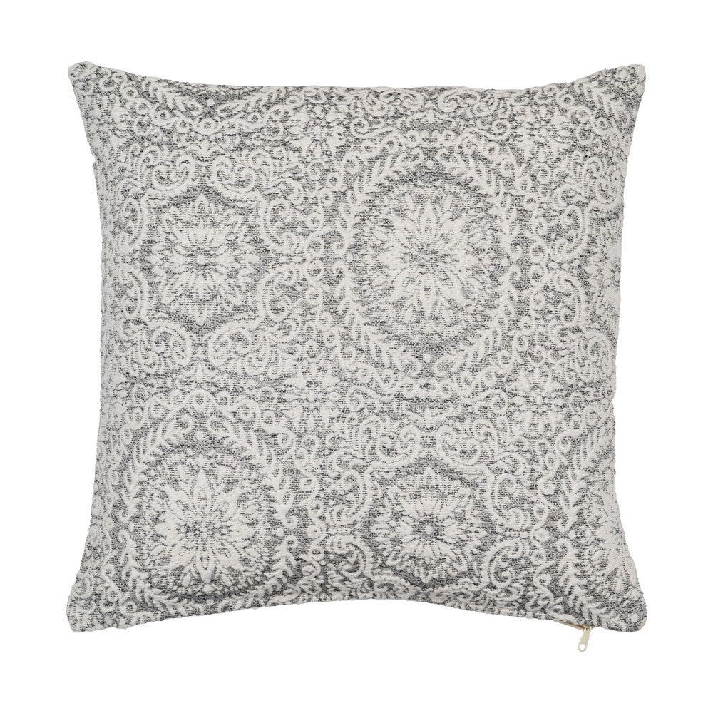 COJÍN BLANCO-GRIS ALGODÓN DECORACIÓN 45 X 45 CM
