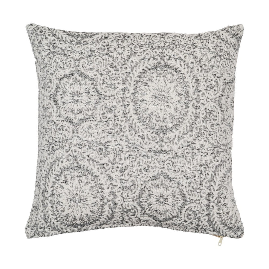 COJÍN BLANCO-GRIS ALGODÓN DECORACIÓN 45 X 45 CM