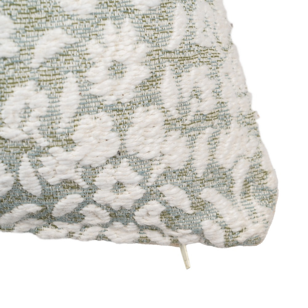 WHITE-GREY COTTON DECORATIVE CUSHION 45 X 45 CM