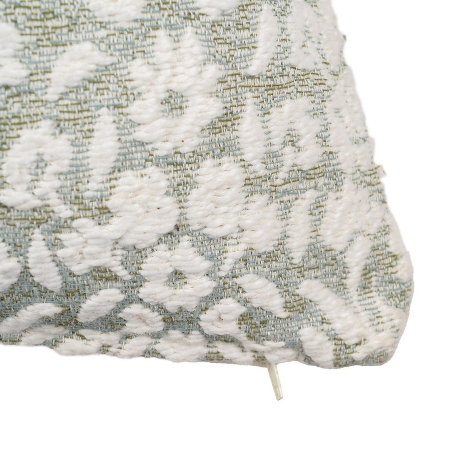 WHITE-GREY COTTON DECORATIVE CUSHION 40 X 60 CM