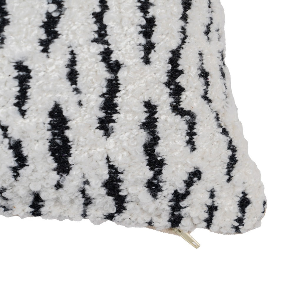 BLACK AND WHITE COTTON / POLYESTER CUSHION 45 X 45 CM