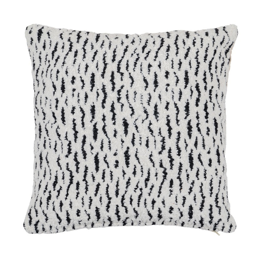 BLACK AND WHITE COTTON/POLYESTER CUSHION 45 X 45 CM