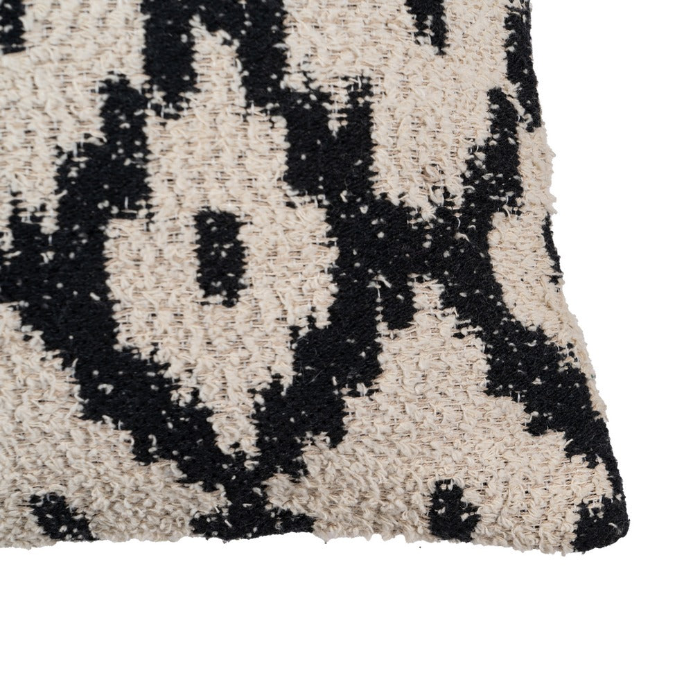 BLACK AND WHITE COTTON / POLYESTER CUSHION 45 X 45 CM