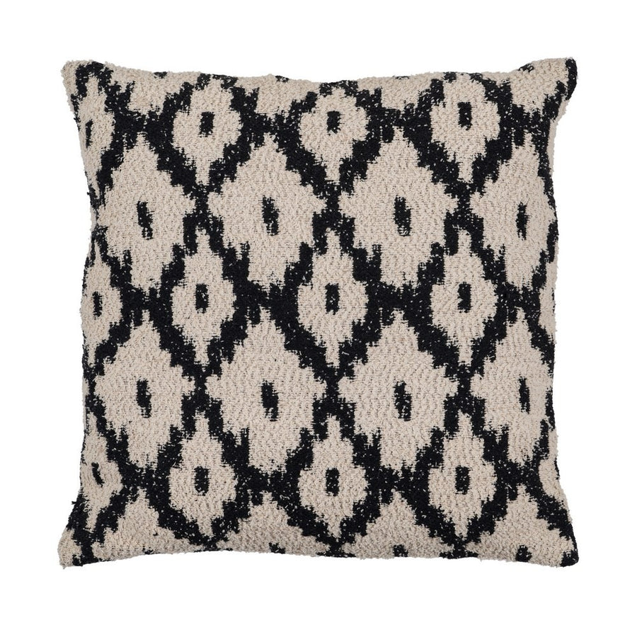 COJÍN BLANCO Y NEGRO ALGODÓN / POLIÉSTER 45 X 45 CM