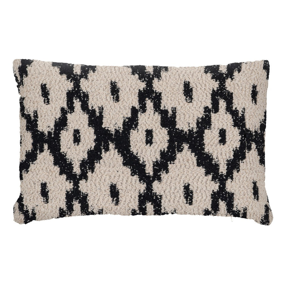 BLACK AND WHITE COTTON/POLYESTER CUSHION 40 X 60 CM