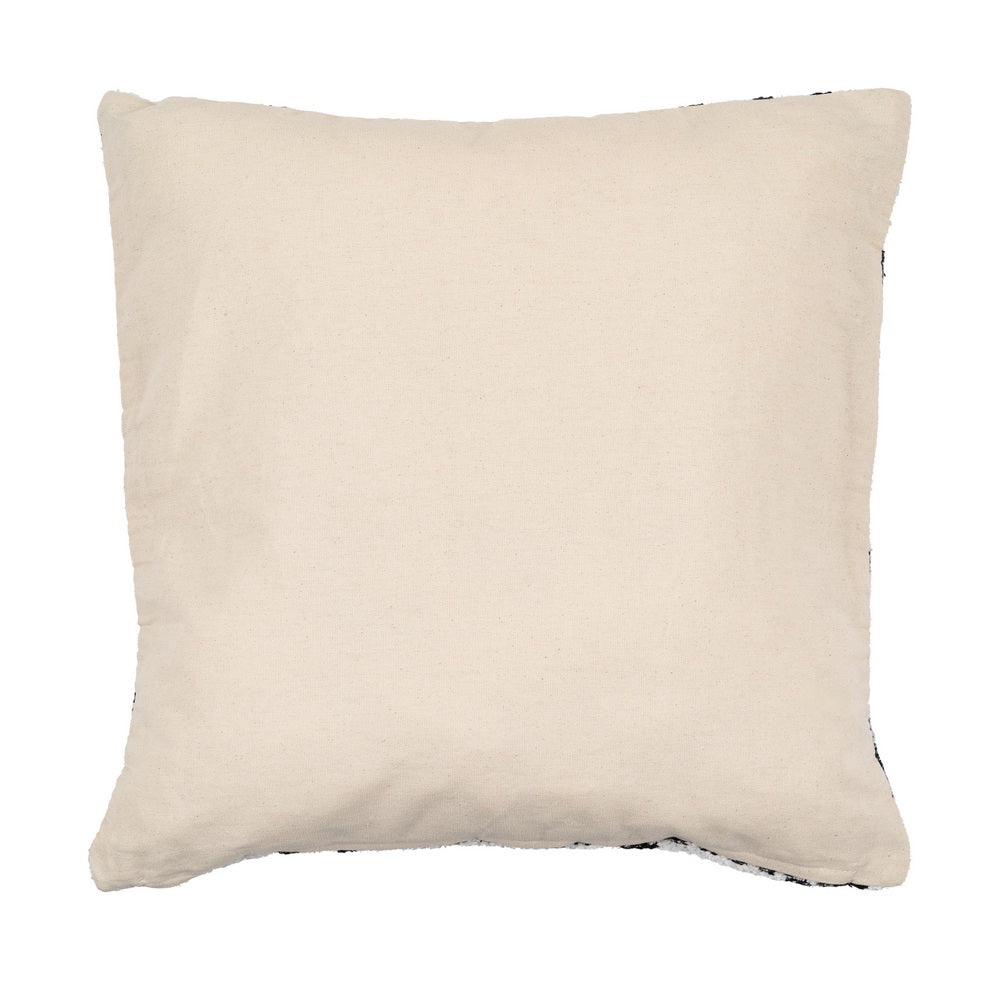 BLACK AND WHITE COTTON/POLYESTER CUSHION 45 X 45 CM