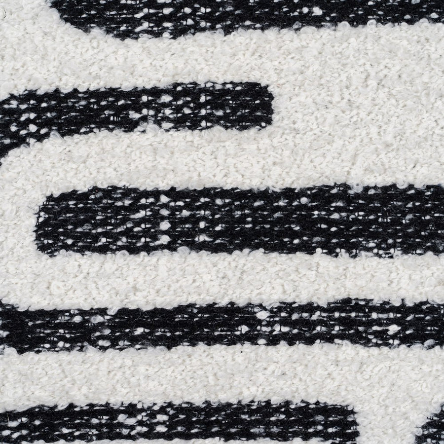 COJÍN BLANCO Y NEGRO ALGODÓN / POLIÉSTER 40 X 60 CM