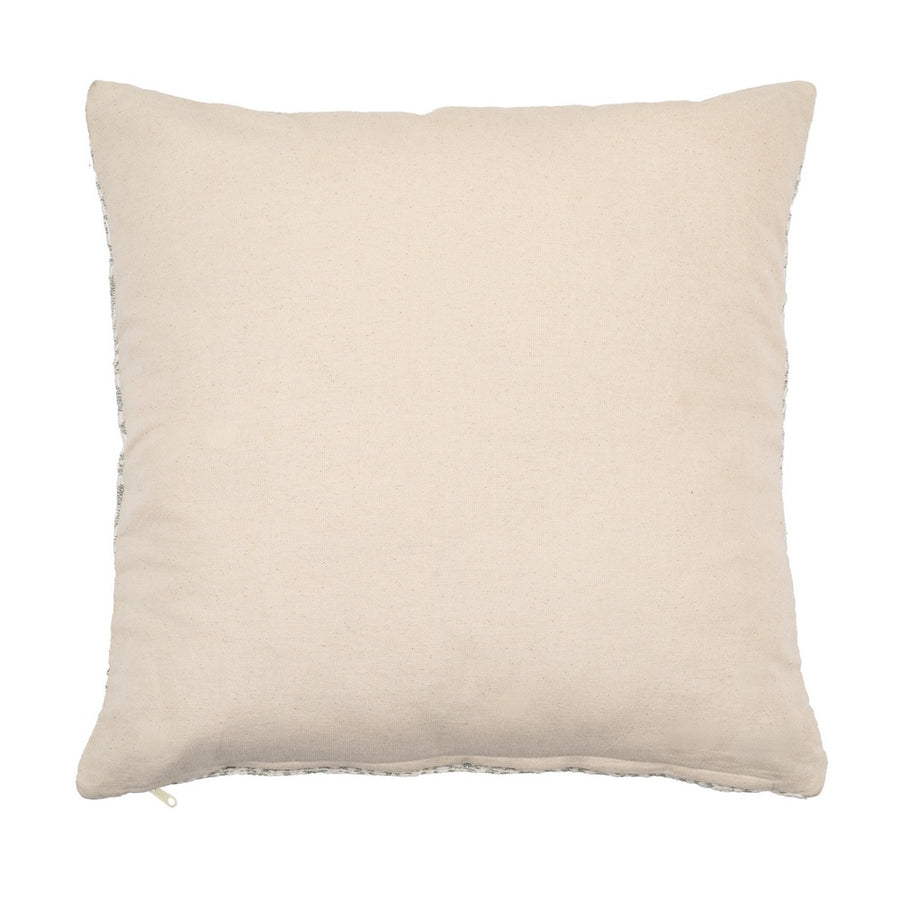 WHITE-GREEN COTTON DECORATIVE CUSHION 45 X 45 CM