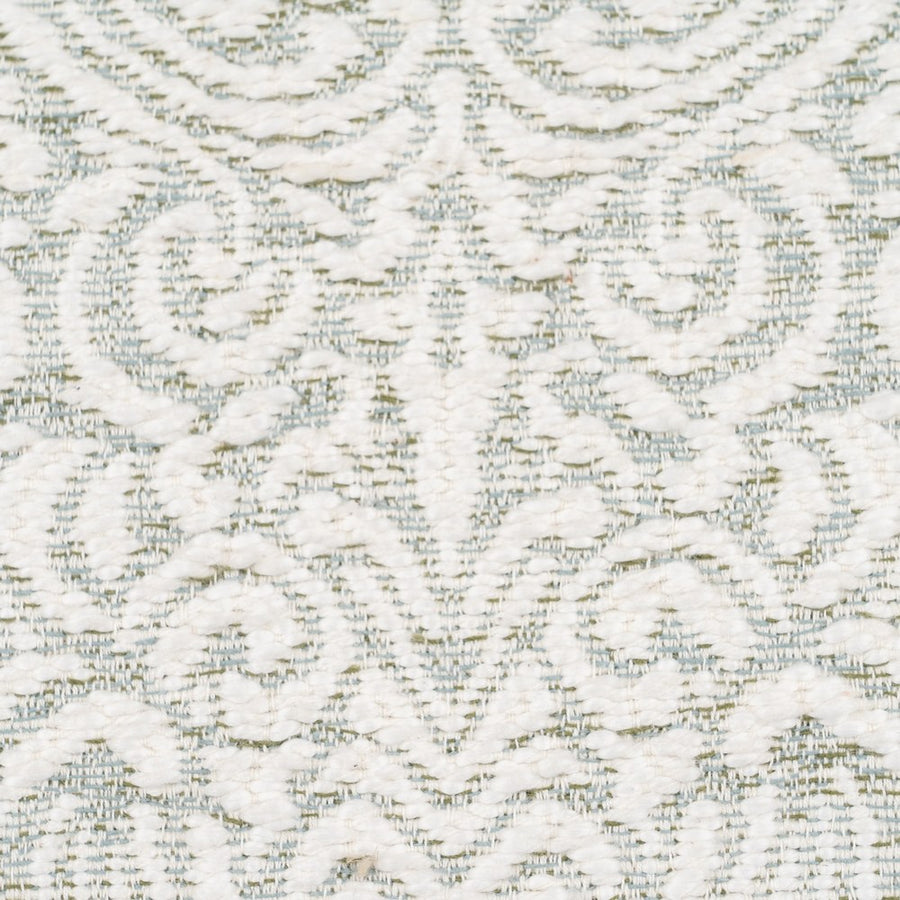 WHITE-GREEN COTTON DECORATIVE CUSHION 45 X 45 CM