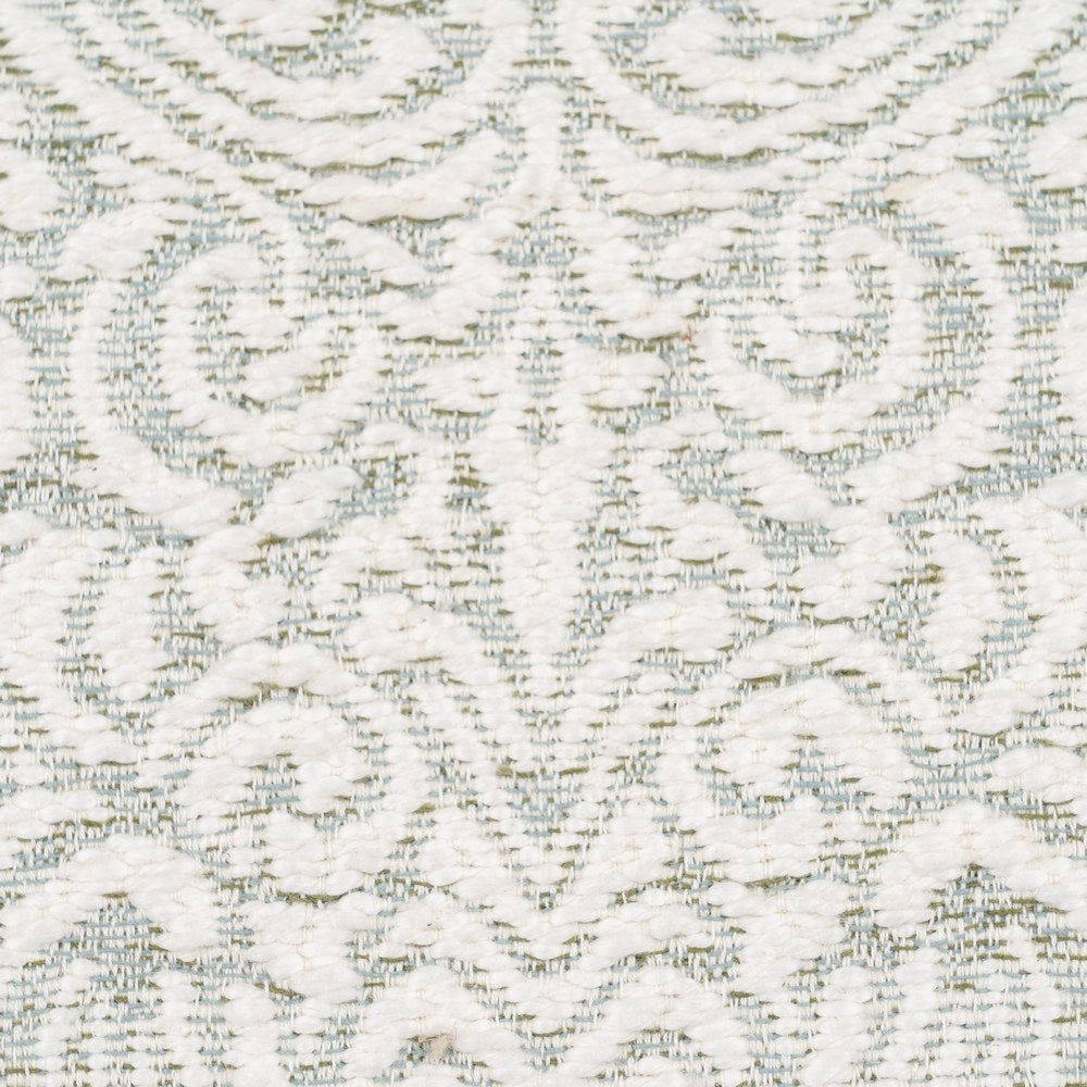 WHITE-GREEN COTTON DECORATIVE CUSHION 40 X 60 CM