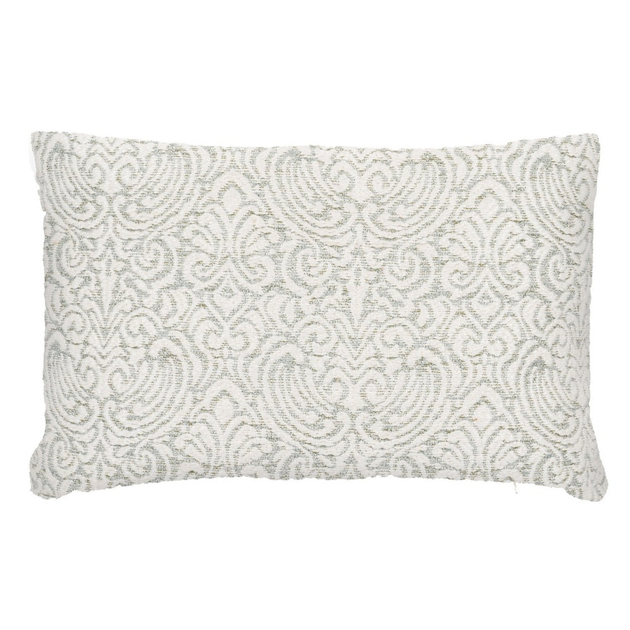 COJÍN BLANCO-VERDE ALGODÓN DECORACIÓN 40 X 60 CM