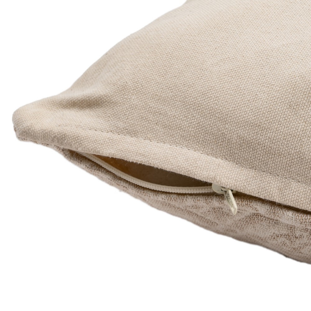 CREAM COTTON DECORATIVE CUSHION 45 X 45 CM