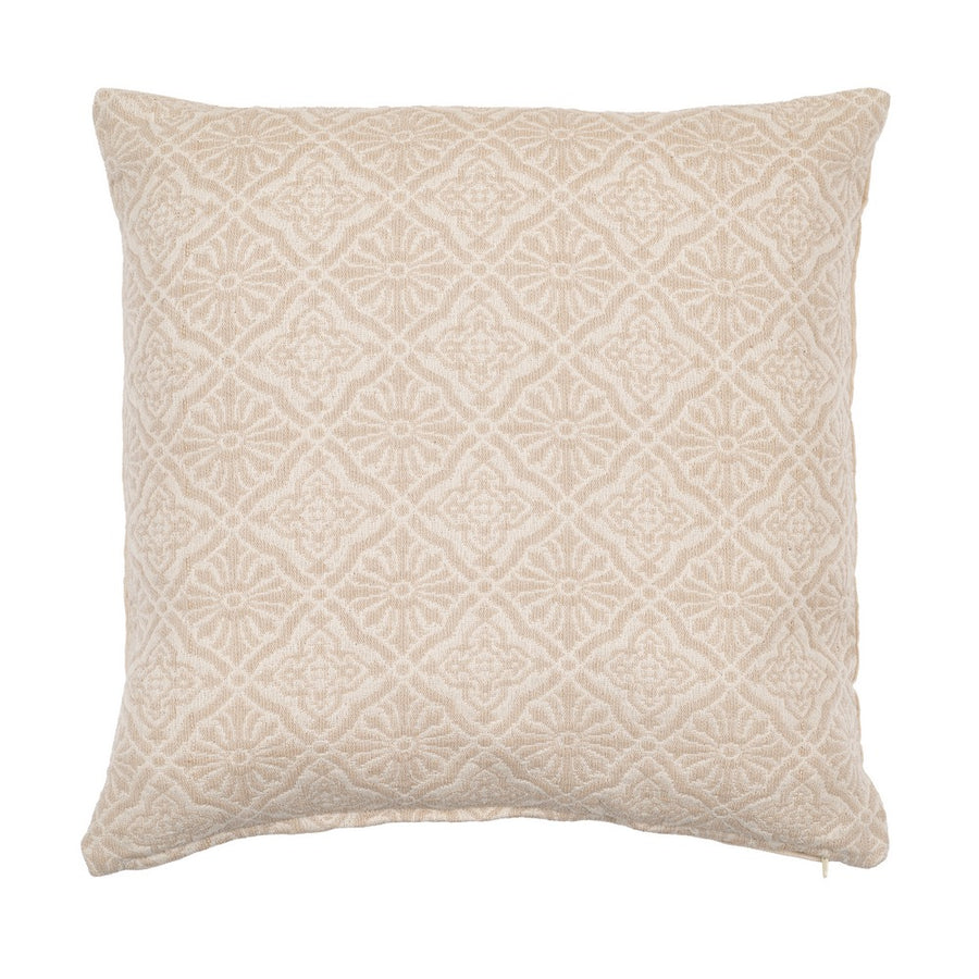 COJÍN CREMA ALGODÓN DECORACIÓN 45 X 45 CM