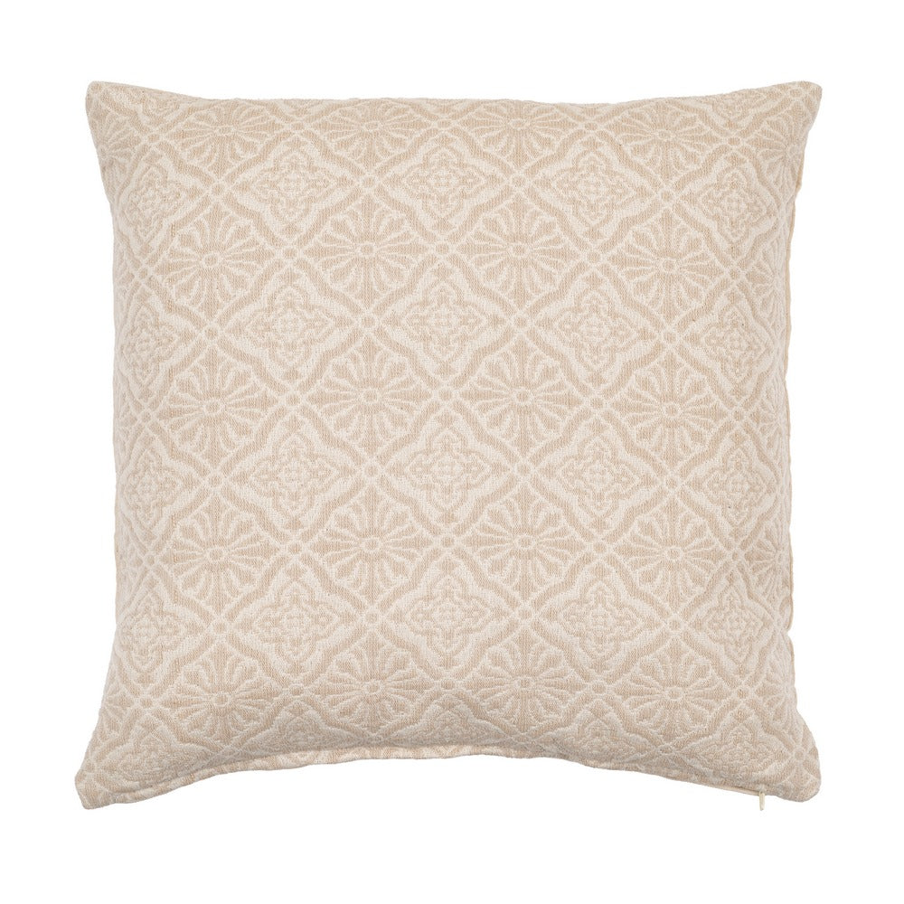 COJÍN CREMA ALGODÓN DECORACIÓN 45 X 45 CM