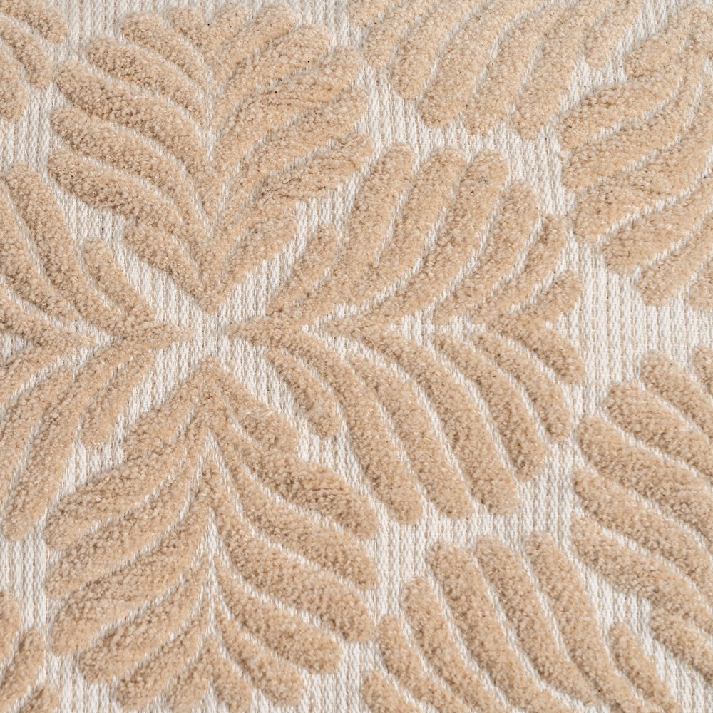 WHITE/BEIGE COTTON DECORATIVE CUSHION 40 X 60 CM
