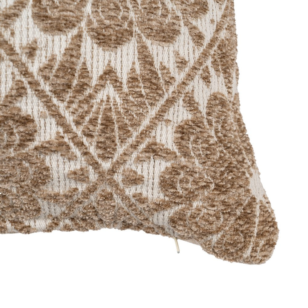 WHITE-GREEN COTTON / POLYESTER CUSHION 40 X 60 CM