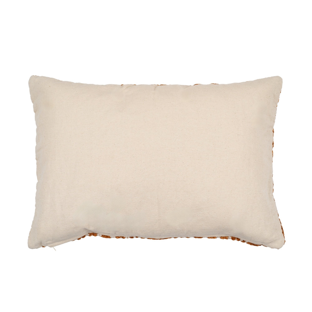 WHITE-OCHRE COTTON/POLYESTER CUSHION 40 X 60 CM