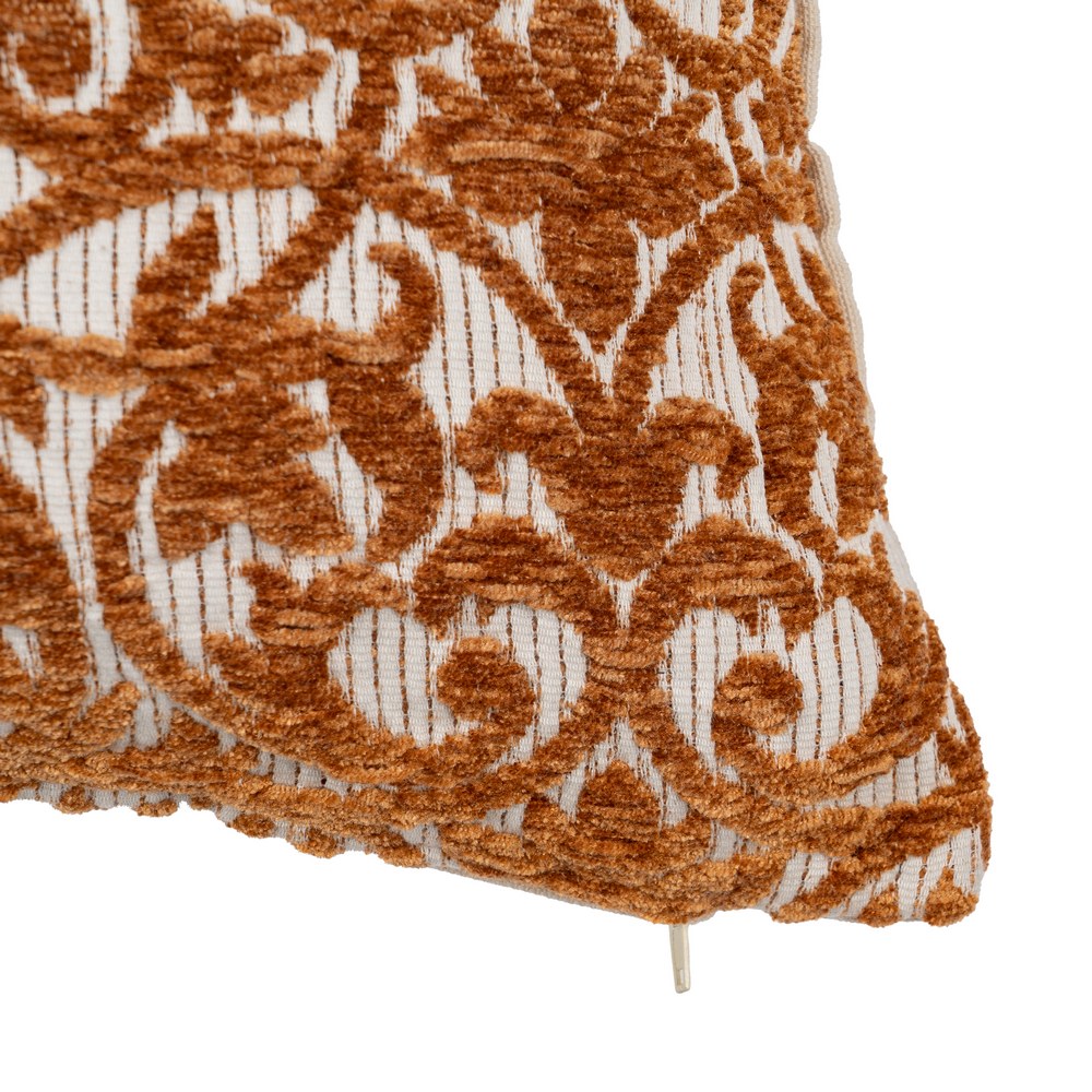 WHITE-OCHRE COTTON/POLYESTER CUSHION 40 X 60 CM
