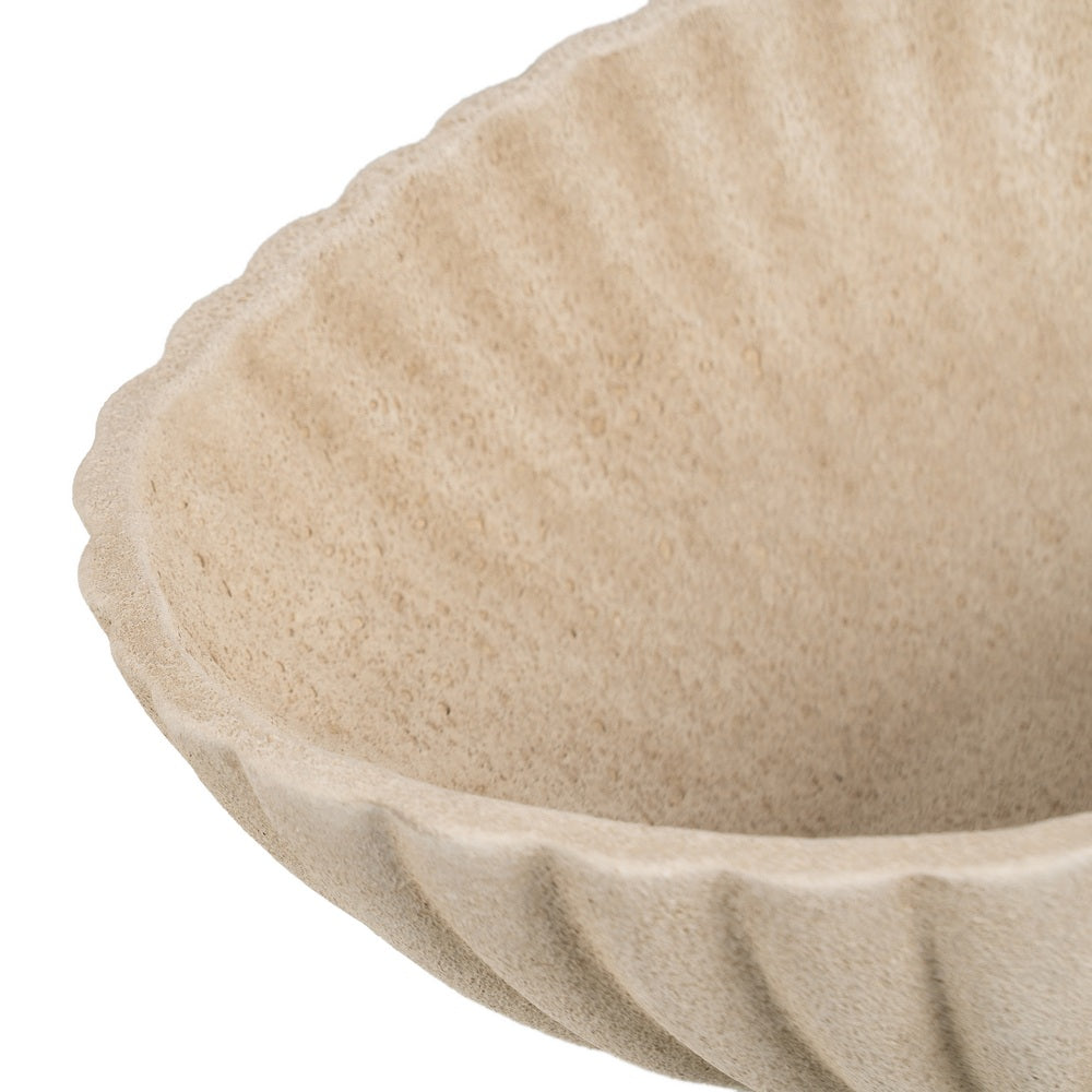 CENTRO MESA BEIGE CERÁMICA DECORACIÓN 40 X 25 X 14 CM