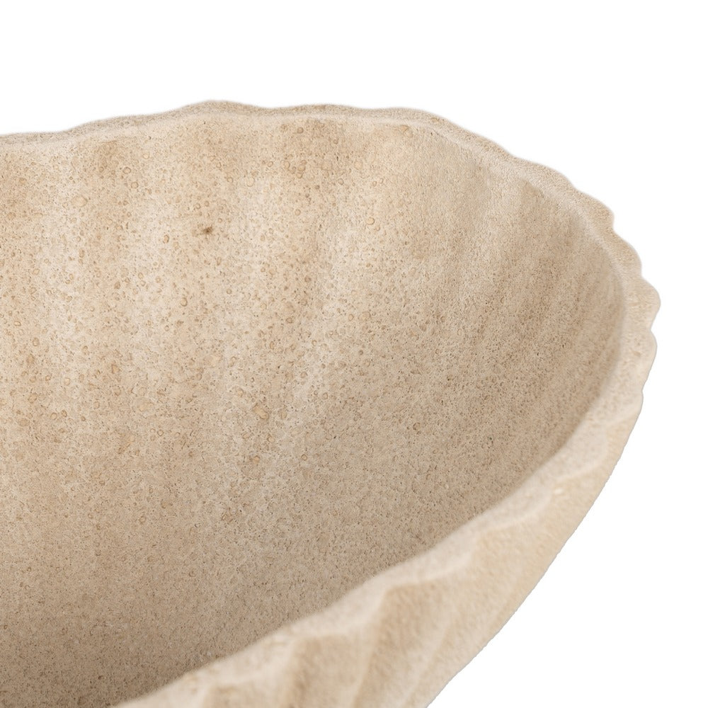 CENTRO MESA BEIGE CERÁMICA DECORACIÓN 40 X 25 X 14 CM