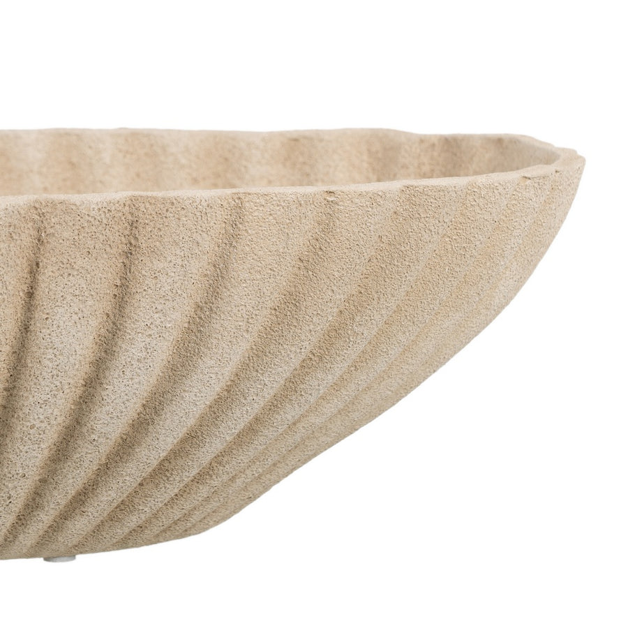 CENTRO MESA BEIGE CERÁMICA DECORACIÓN 40 X 25 X 14 CM
