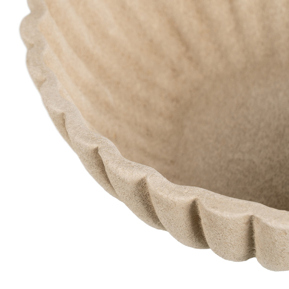 CENTRO MESA BEIGE CERÁMICA DECORACIÓN 27 X 27 X 11 CM