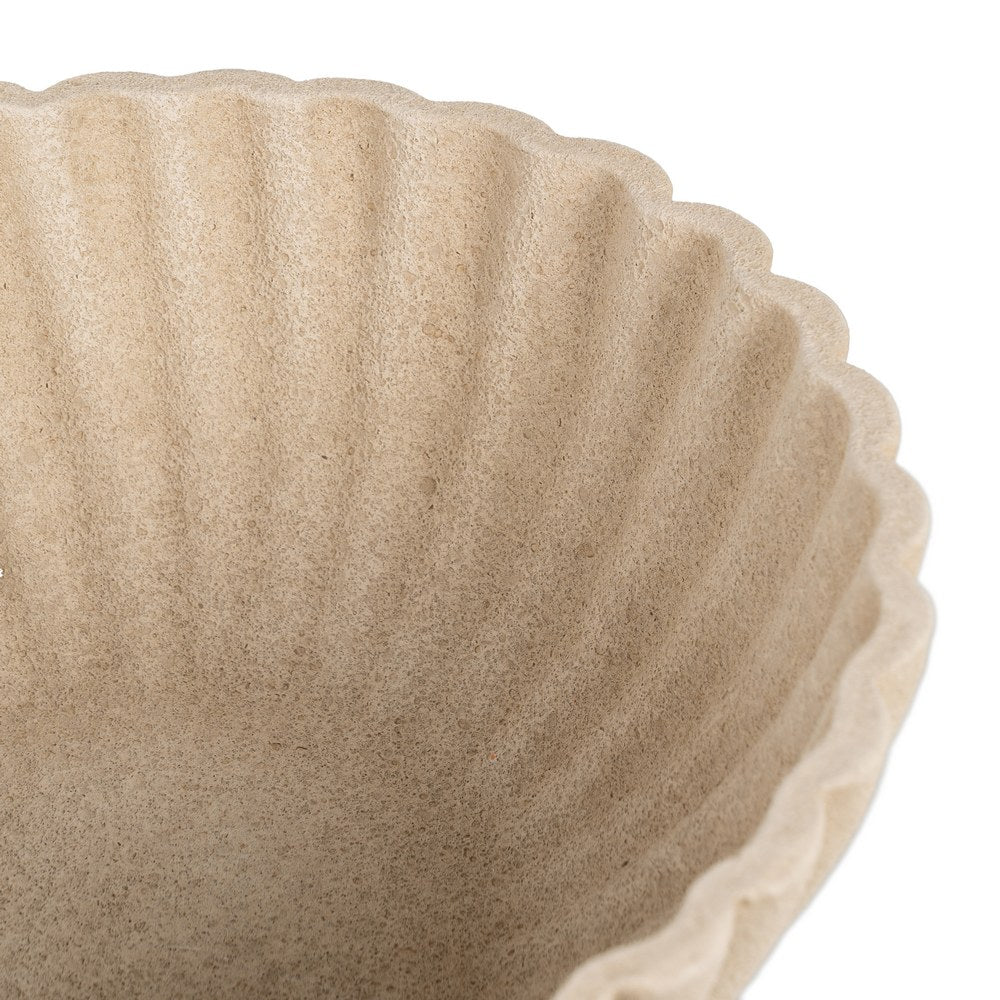CENTRO MESA BEIGE CERÁMICA DECORACIÓN 27 X 27 X 11 CM