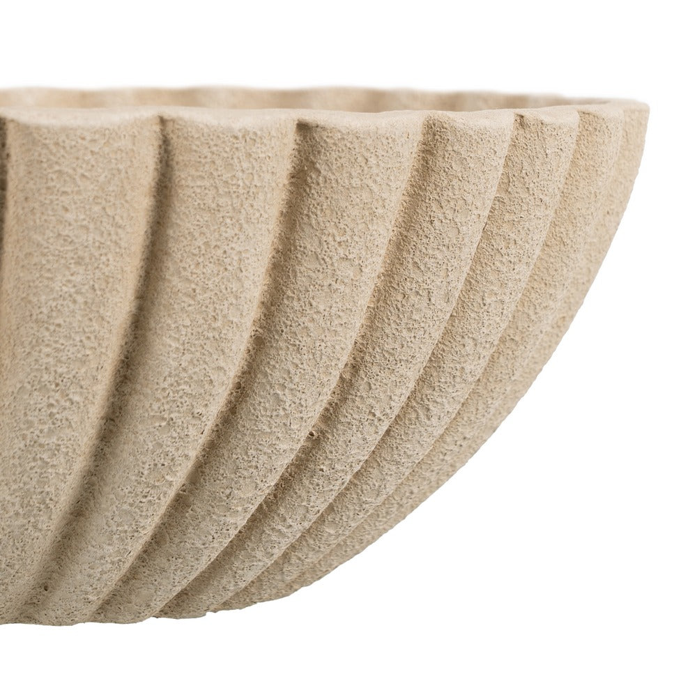 CENTRO MESA BEIGE CERÁMICA DECORACIÓN 27 X 27 X 11 CM
