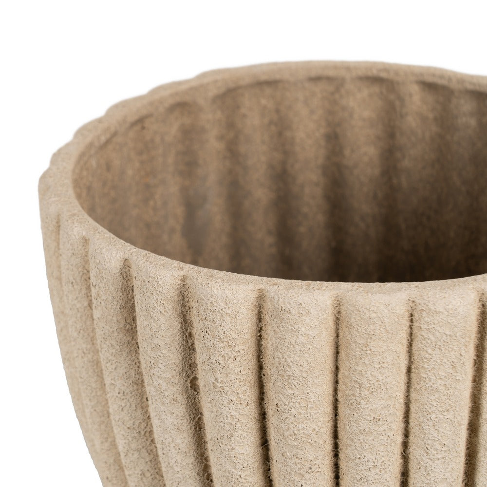 MACETERO BEIGE CERÁMICA DECORACIÓN 20 X 20 X 17 CM