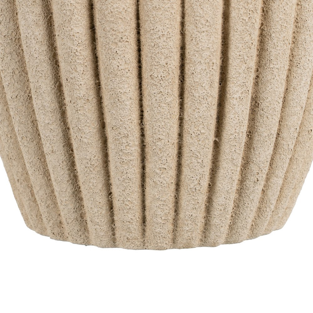MACETERO BEIGE CERÁMICA DECORACIÓN 20 X 20 X 17 CM