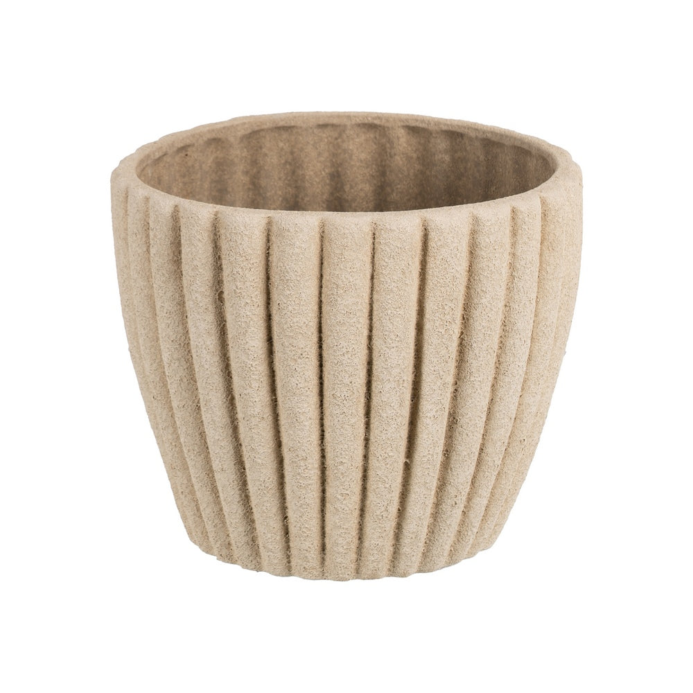MACETERO BEIGE CER�MICA DECORACI�N 20 X 20 X 17 CM