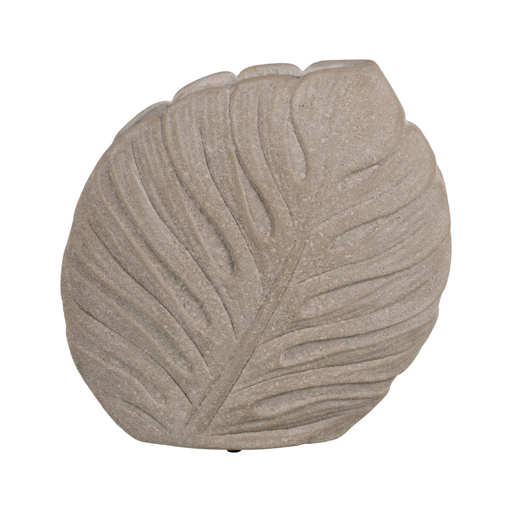 JARRÓN HOJAS GRIS CERÁMICA DECORACIÓN 31 X 30 CM