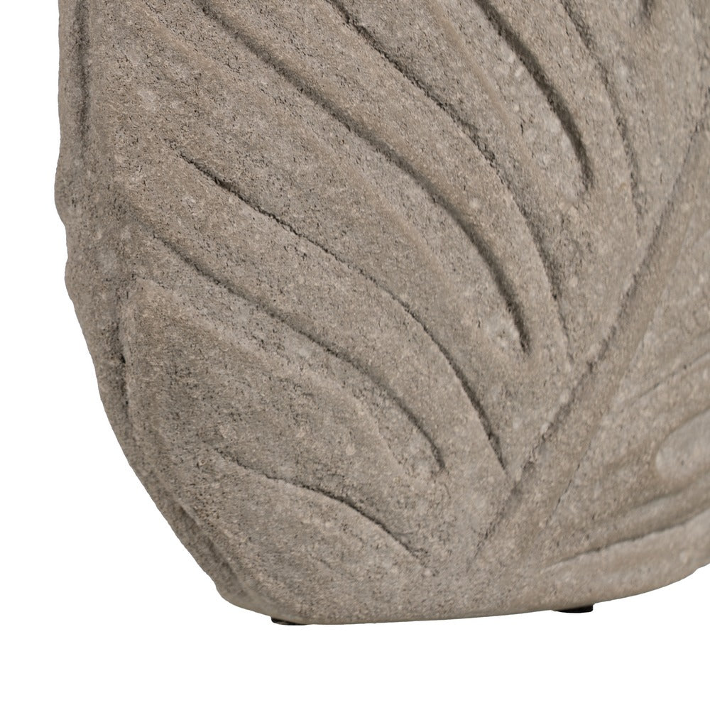 JARRÓN HOJAS GRIS CERÁMICA DECORACIÓN 31 X 30 CM