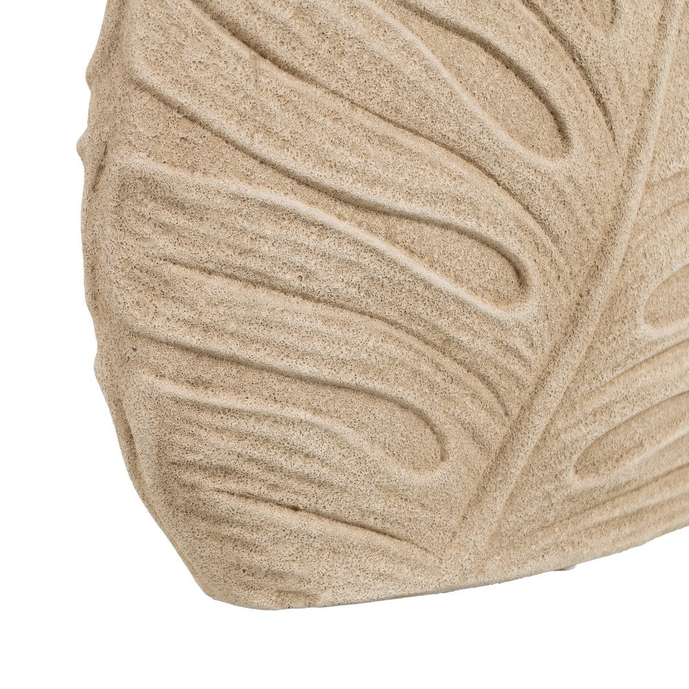 JARRÓN HOJAS CREMA CERÁMICA DECORACIÓN 39 X 40 CM