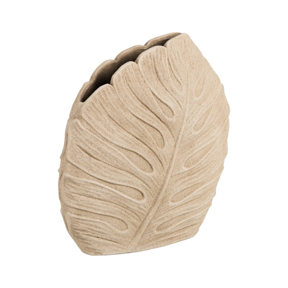 VASE LEAVES CREAM CERAMIC DECORATION 39 X 40 CM