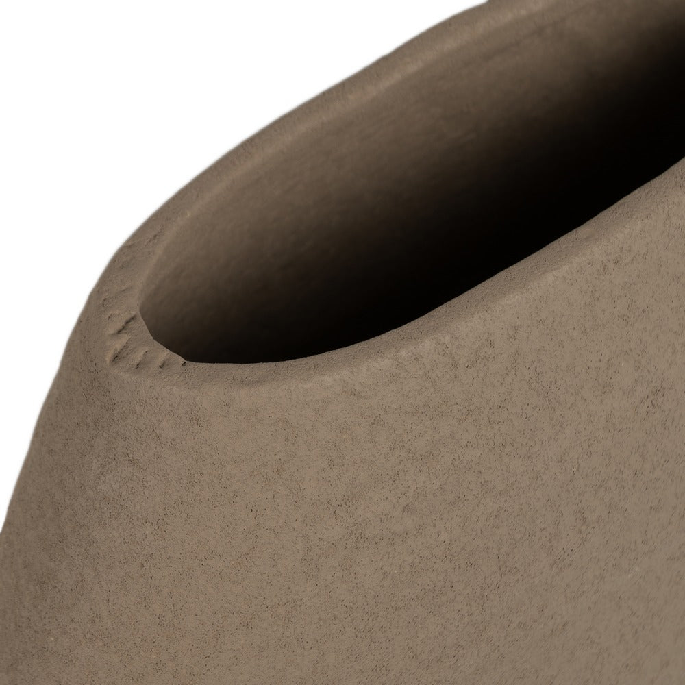 JARRÓN GRIS OSCURO CERÁMICA DECORACIÓN 30 X 16 CM