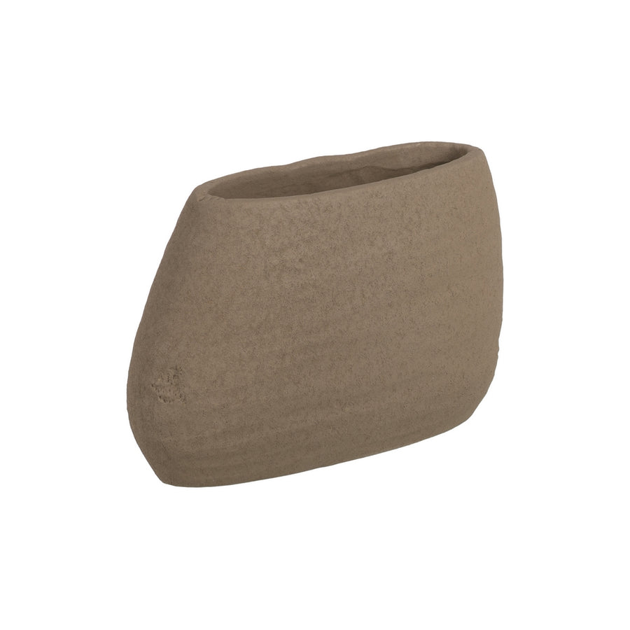 JARRÓN GRIS OSCURO CERÁMICA DECORACIÓN 30 X 16 CM