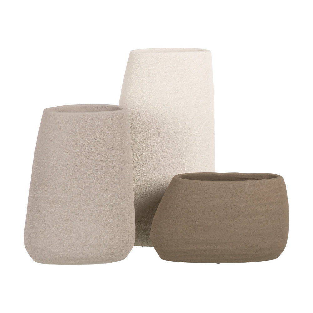 JARRÓN GRIS CERÁMICA DECORACIÓN 16 X 30 CM