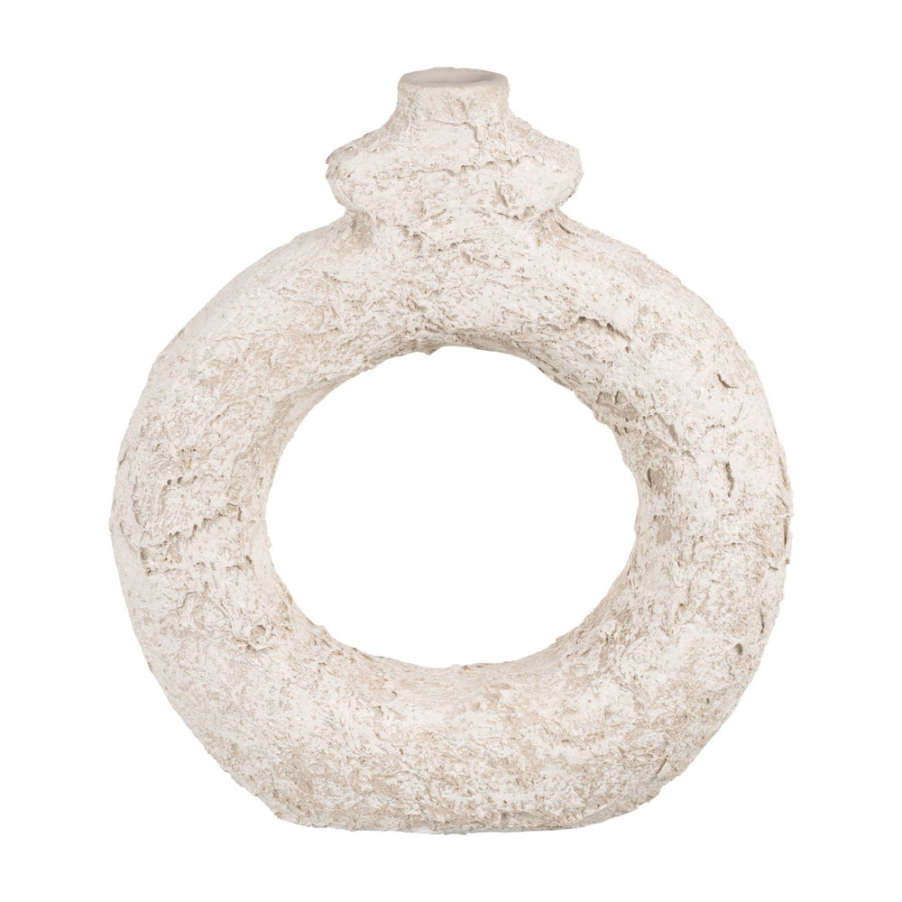 RUSTIC WHITE CERAMIC VASE 32 X 35 CM