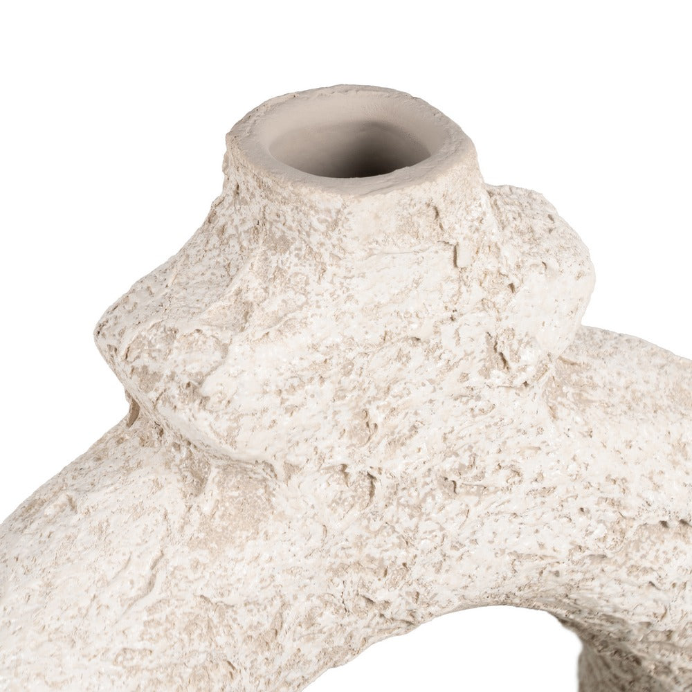 RUSTIC WHITE CERAMIC VASE 32 X 35 CM