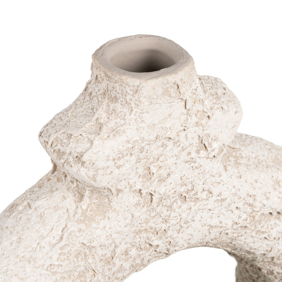 RUSTIC WHITE CERAMIC VASE 32 X 35 CM