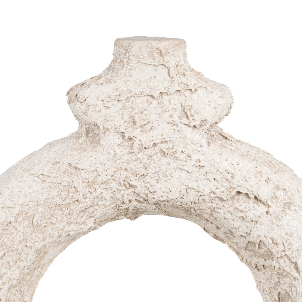 RUSTIC WHITE CERAMIC VASE 32 X 35 CM