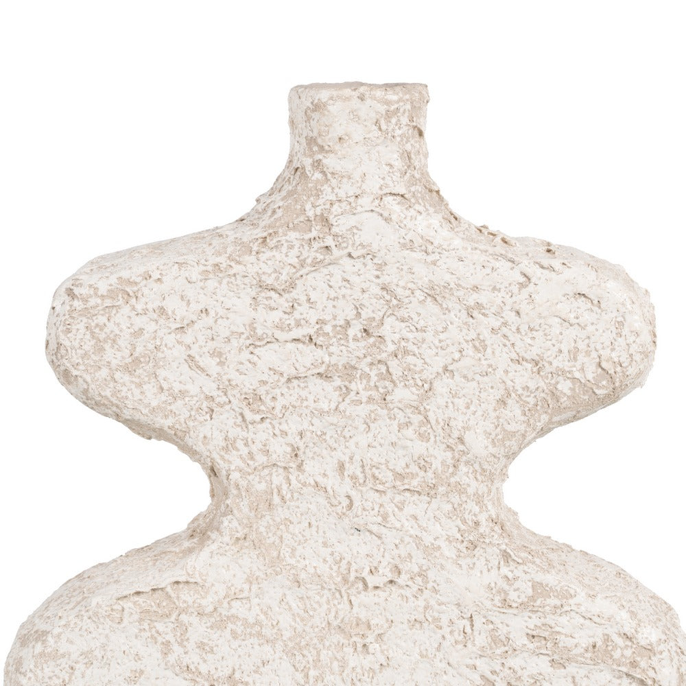 RUSTIC WHITE CERAMIC VASE 28 X 8 CM