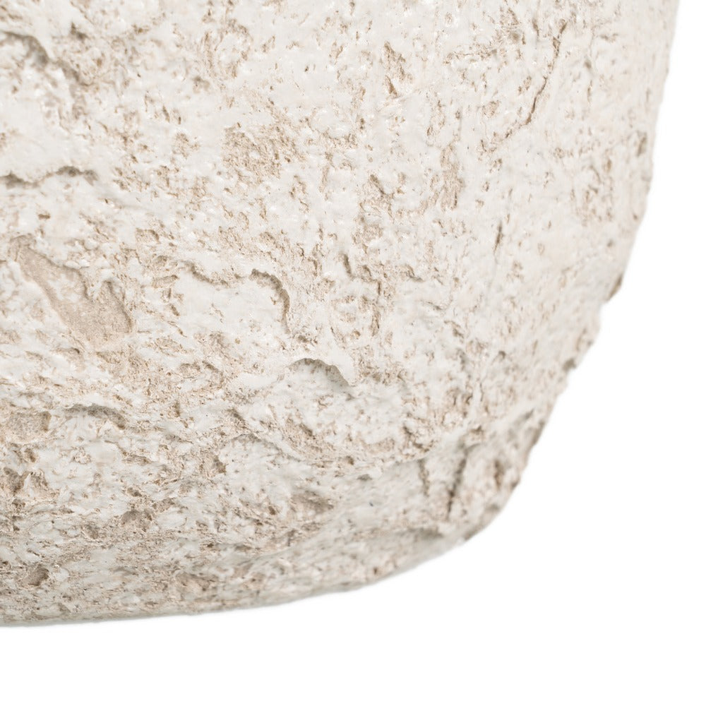 RUSTIC WHITE CERAMIC VASE 32 X 15 X 30 CM