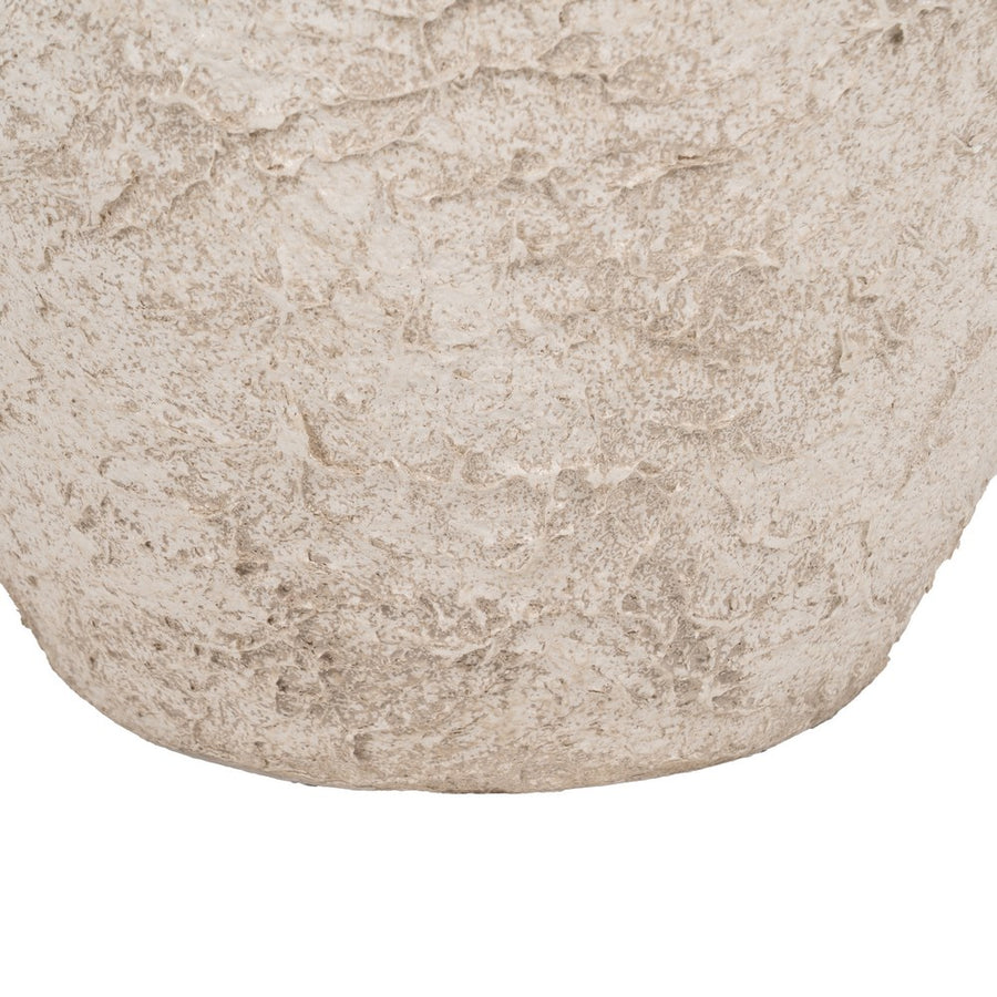 RUSTIC WHITE CERAMIC PLANTER 40 X 40 X 50 CM