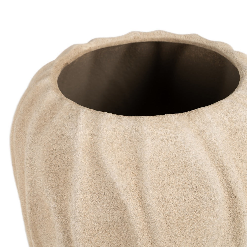 BEIGE CERAMIC DECORATIVE VASE 27 X 27 X 40 CM