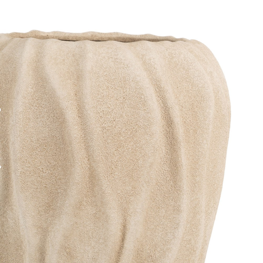 BEIGE CERAMIC DECORATIVE VASE 27 X 27 X 40 CM