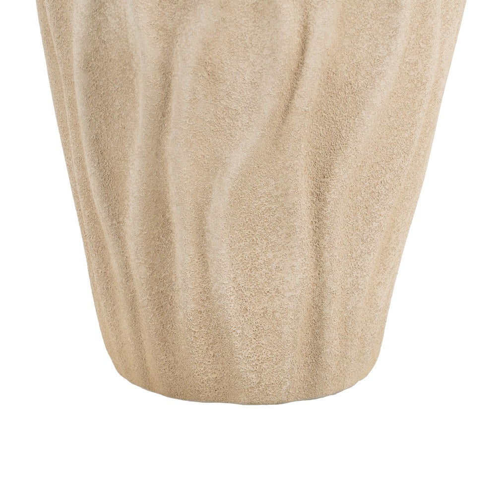BEIGE CERAMIC DECORATIVE VASE 27 X 27 X 40 CM