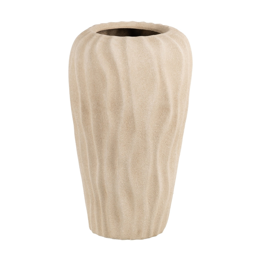 JARRÓN BEIGE CERÁMICA DECORACIÓN 29 X 29 X 50 CM