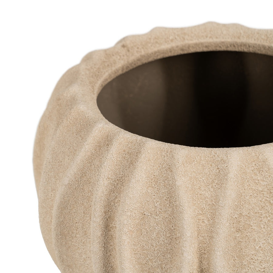 MACETERO BEIGE CERÁMICA DECORACIÓN 23 X 23 X 20 CM